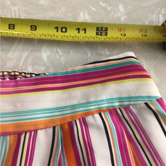 Hot swag women’s multi color elastic back pleated wide leg striped pants size 1X - Picture 11 of 11